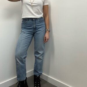 Vintage 90's Light Wash Denim Liz Claiborne Straight Leg Jeans High Rise Size 27